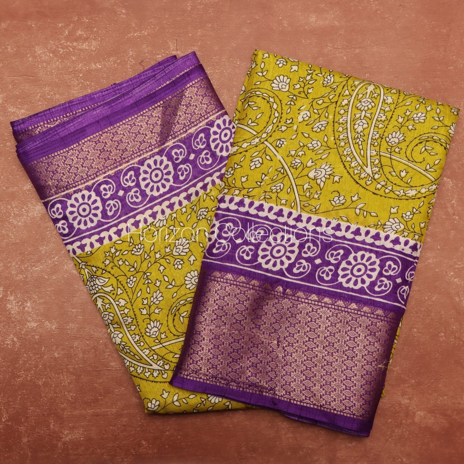 Green Florals with purple combination