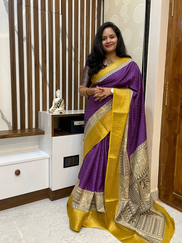Fancy Dola Silk Saree With Twin Fish Design