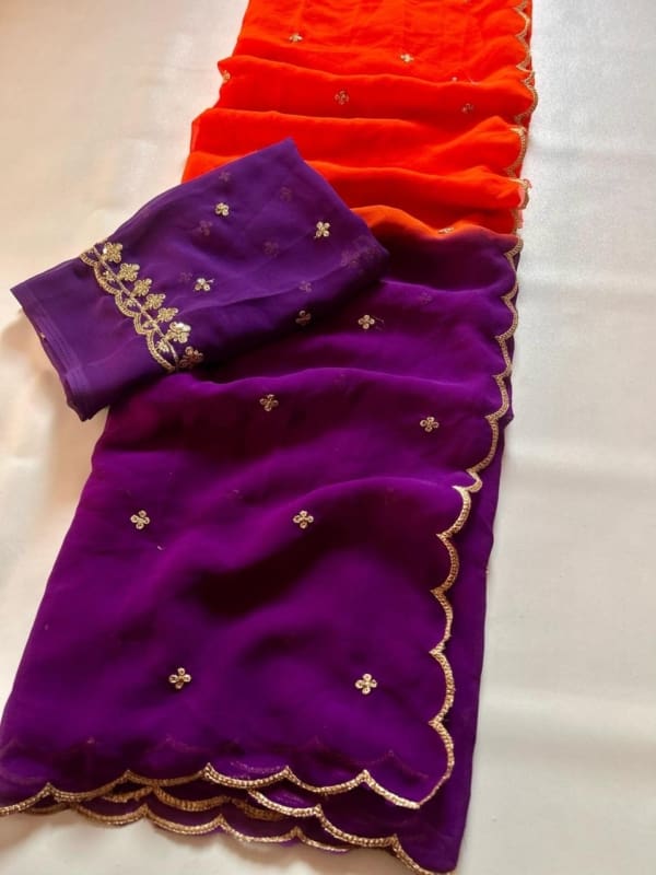 Dual shade party wear saree