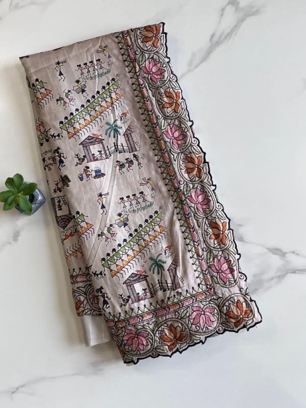 Varli Design Tussar Saree