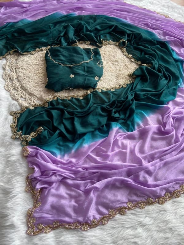 Dual shade party wear saree