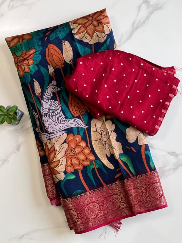 Kalamkari printed saree