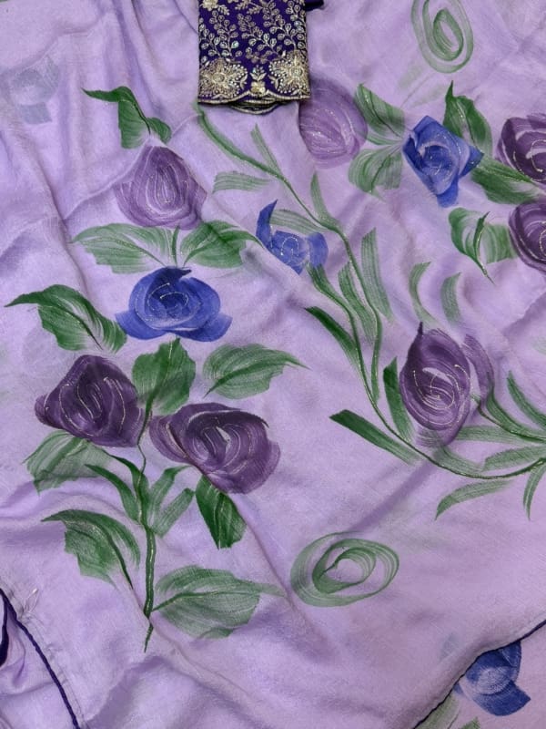 Georgette hand paint designs