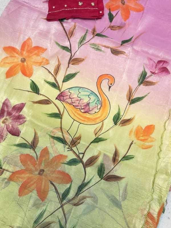 Tripple shaded glass tissue sarees