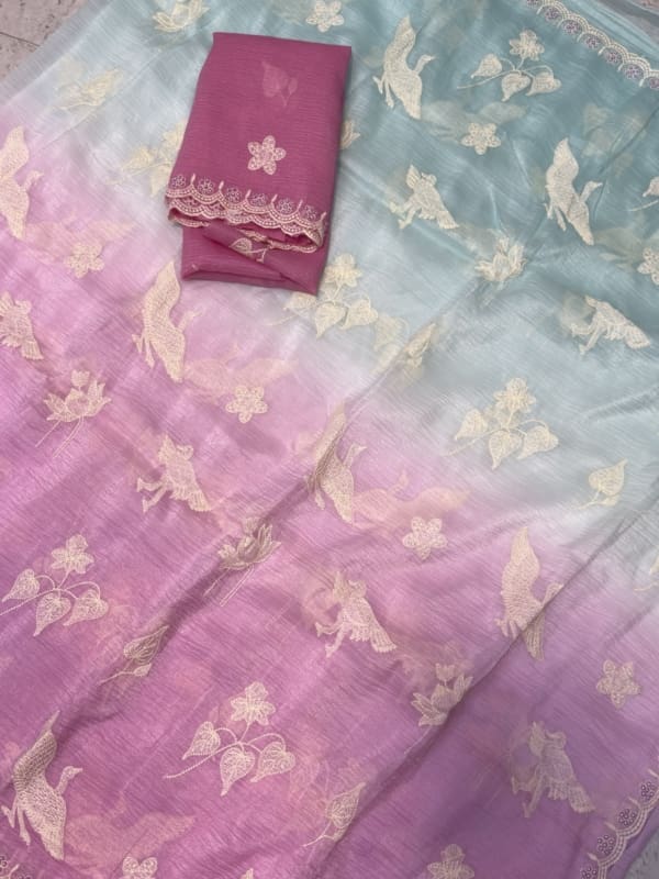 Tussar crush party wear saree
