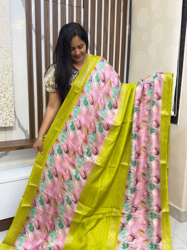 Tulips Design Dola Silk