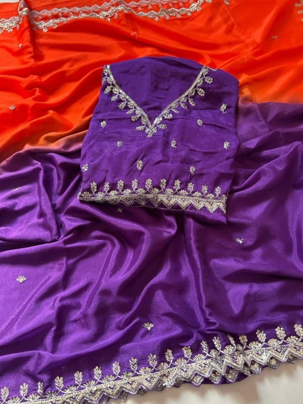 Dual shade party wear saree