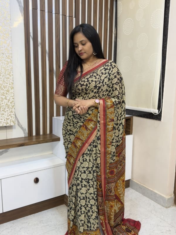 Georgette Kalamkari Saree