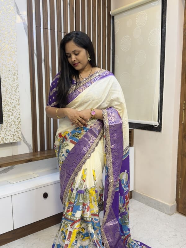 Laced Border Dola Silk Saree