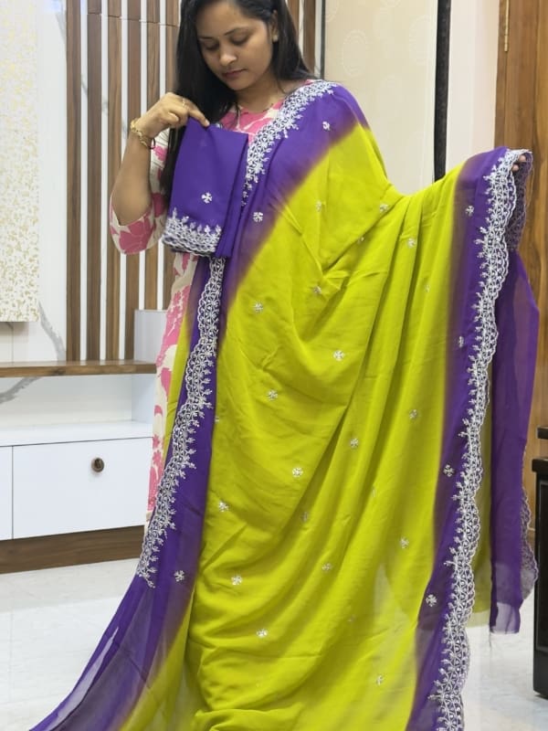 Dual Shade party wear Georgette saree