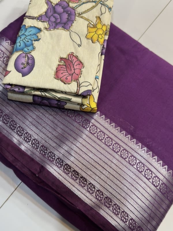 Banarasi Saree with Floral blouse