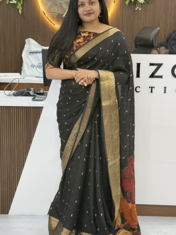 Jute Banarasi black saree