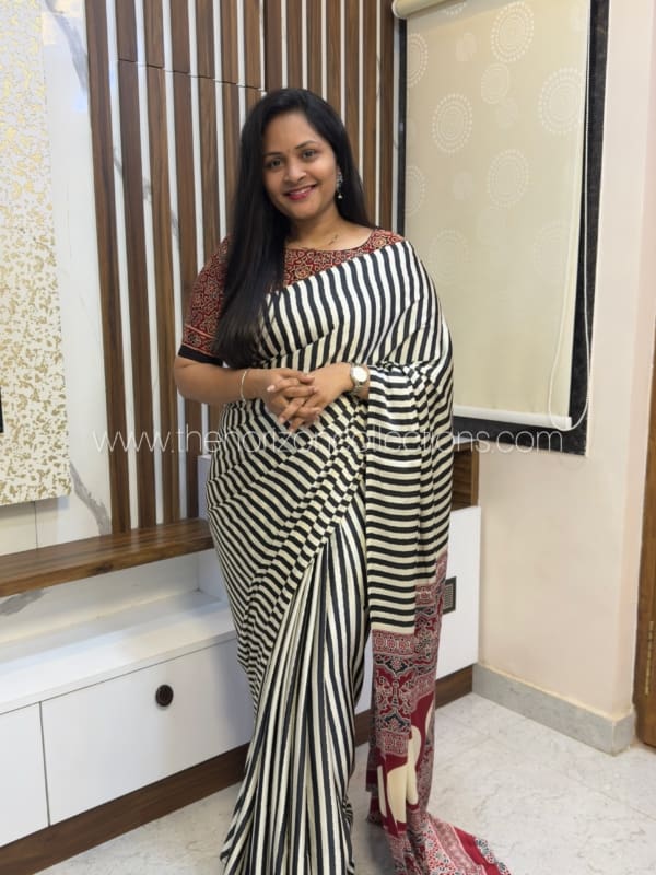 Budget Range Ajrakh Modal Silk Saree