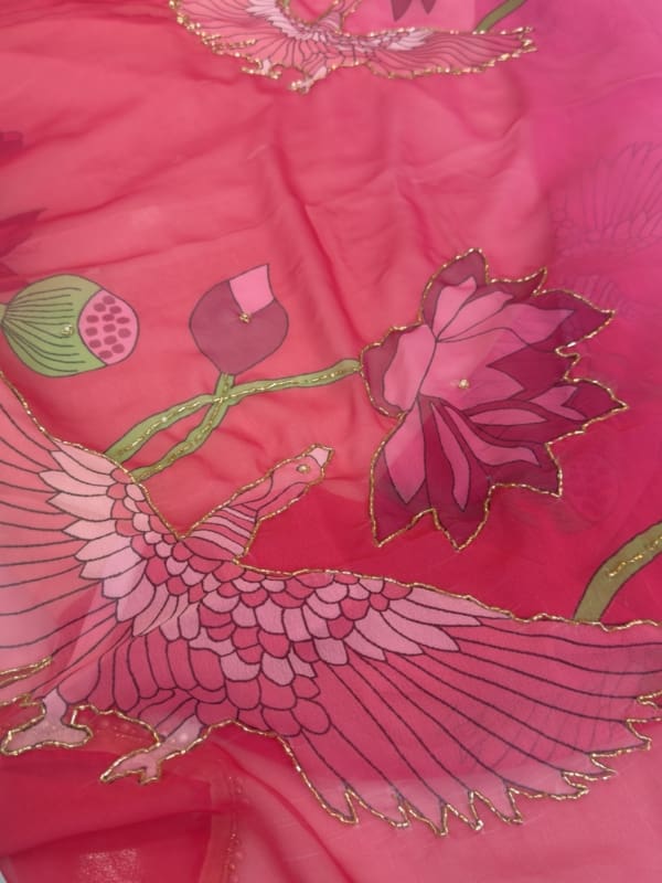 Pink Designer Saree
