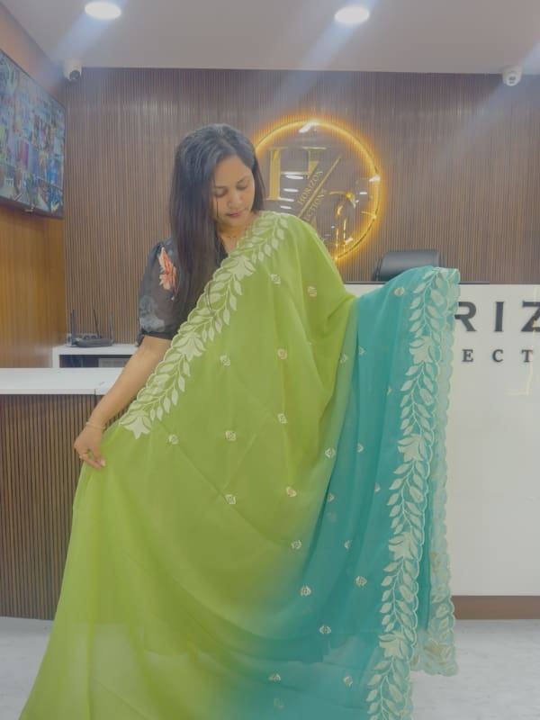 Dual Shade Georgette Saree