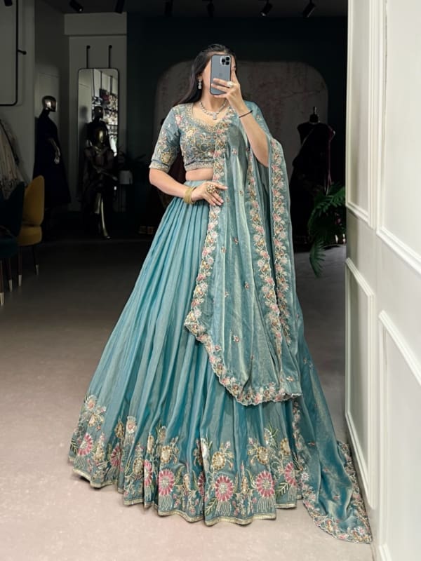 Space silk lehenga