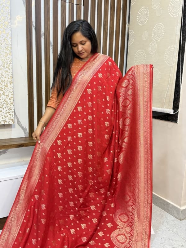 Red Banarasi Georgette Saree