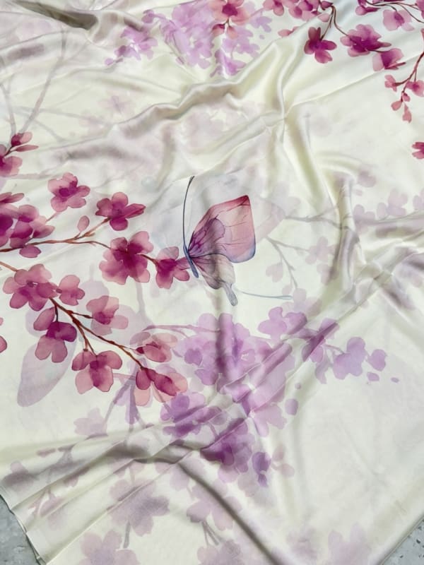 Floral Butterfly soft organza saree
