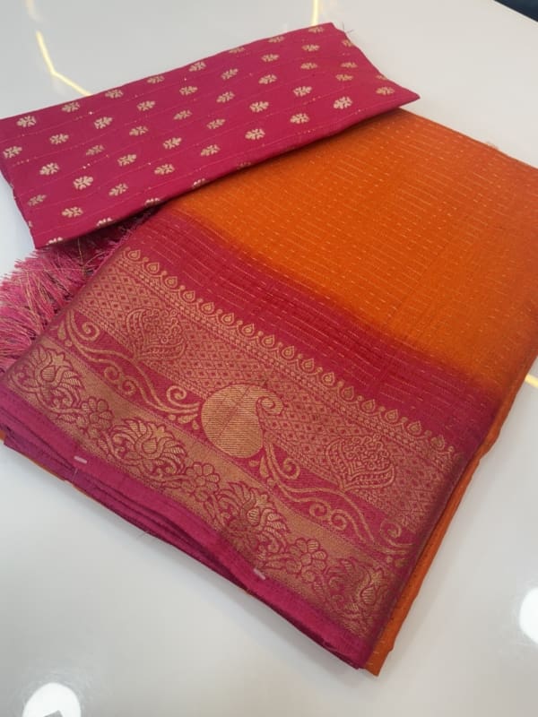 Orange & Pink Saree
