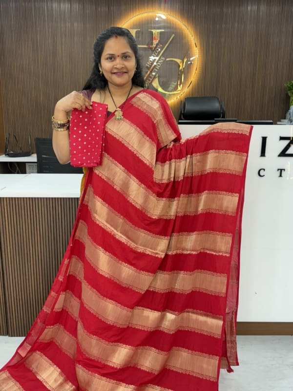 Banarasi Georgette Zari Stripes
