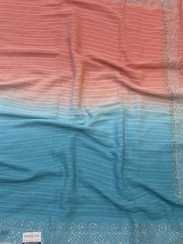 Dual shade party wear saree