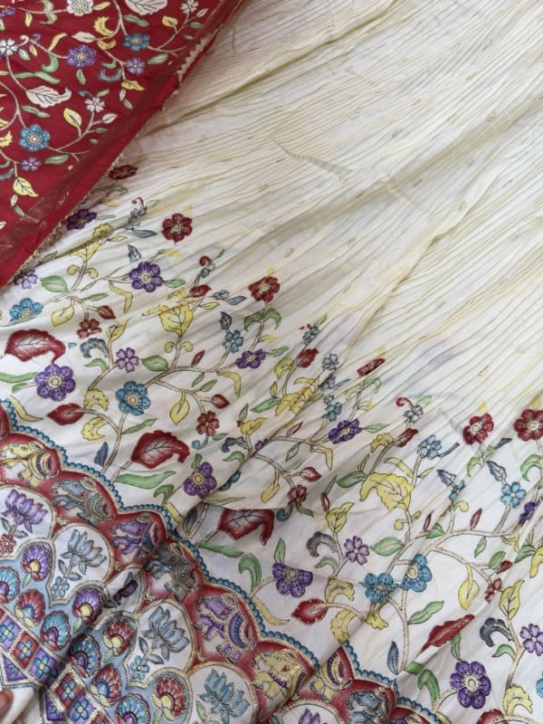 Kalamkari crushed lehengas